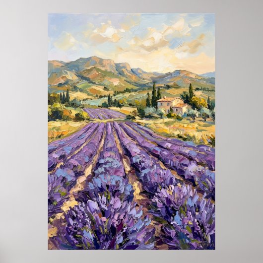 Provence Lavendelveld Landschapskunst Afdruk | Fre Poster (Voorkant)