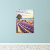  Provence Lavender Field Print. Canvas Afdruk (Insitu (Houten vloer))