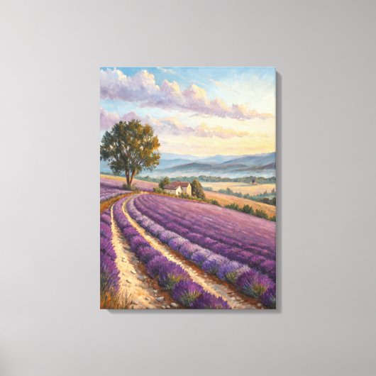  Provence Lavender Field Print. Canvas Afdruk (Voorkant)
