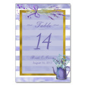 Provence Lavender Flower Wedding Table Number Kaart (Voorkant)