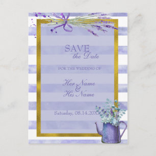 Provence Lavender Paars Flower SAVE the Date Aankondigingskaart