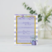 Provence Lavender Paars Flower SAVE the Date Aankondigingskaart (Staand voorkant)