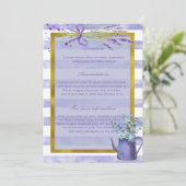 Provence Lavender Paarse Flower Floral Wedding Kaart (Staand voorkant)