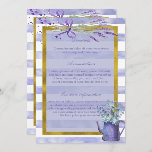 Provence Lavender Paarse Flower Floral Wedding Kaart (Voorkant / Achterkant)