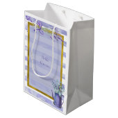 Provence Lavender Paarse Flower Floral Wedding Medium Cadeauzakje (Achterkant Gekanteld)