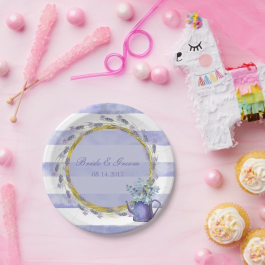 Provence Lavender Paarse Flower Floral Wedding Papieren Bordje (Feest)