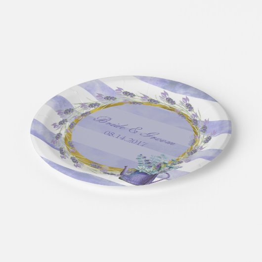 Provence Lavender Paarse Flower Floral Wedding Papieren Bordje (Gekanteld)