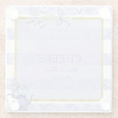 Provence Lavender Paarse Flower Wedding Cheers Glazen Onderzetter (Achterkant)