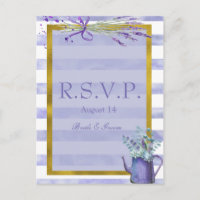 Provence Lavender Paarse Flower Wedding RSVP