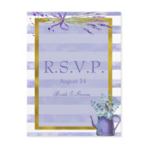 Provence Lavender Paarse Flower Wedding RSVP