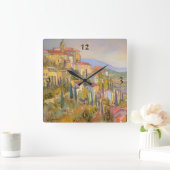 Provence Retreat Wall-klok Vierkante Klok (Huis)