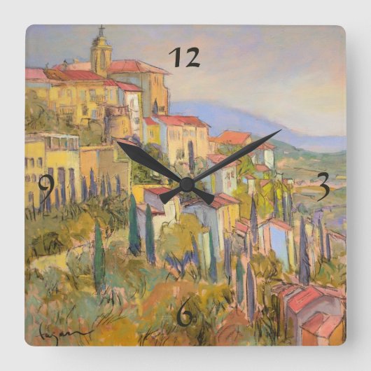 Provence Retreat Wall-klok Vierkante Klok (Voorkant)
