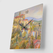 Provence Retreat Wall-klok Vierkante Klok (Hoek)
