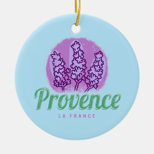 Provence Retro Lavender French Riviera Frankrijk Keramisch Ornament (Voorkant)