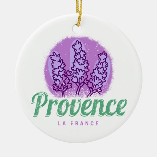 Provence Retro Lavender French Riviera Frankrijk Keramisch Ornament (Voorkant)