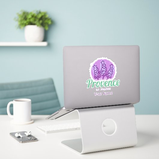 Provence Retro Lavender French Riviera Frankrijk Sticker (Laptop op bureau)