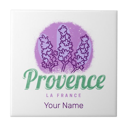 Provence Retro Lavender French Riviera Frankrijk Tegeltje (Voorkant)