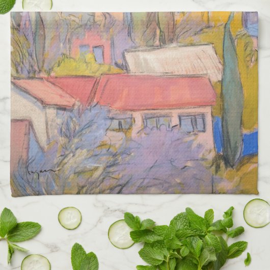 Provence Rooftop Party-handdoek Theedoek (Gevouwen)