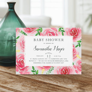 Provence Roos Baby shower uitnodiging