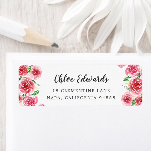 Provence Roos Return Address Etiket (Insitu)
