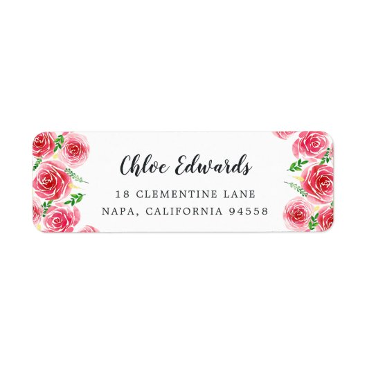 Provence Roos Return Address Etiket (Voorkant)
