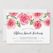 Provence Roos Sweet Sixteen Invitation Kaart (Voorkant)