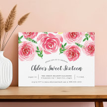 Provence Roos Sweet Sixteen Invitation