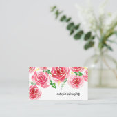 Provence Roos Waterverf Floral Visitekaartje (Staand voorkant)