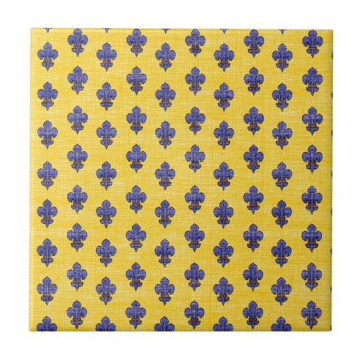 Provence South of France Fleur de Lys Pattern Tegeltje (Voorkant)