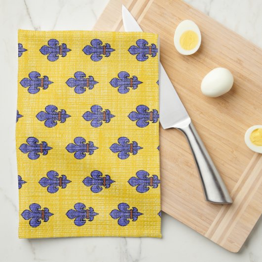 Provence South of France Fleur de Lys Pattern Theedoek (Quarter Fold)