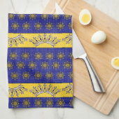 Provence South of France French Blue/Gold Pattern Theedoek (Quarter Fold)