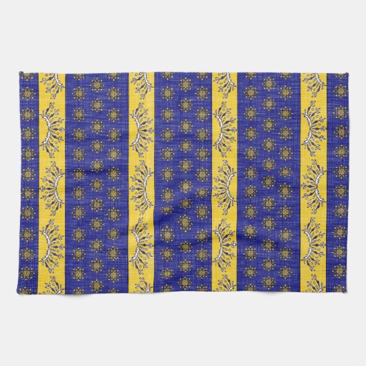 Provence South of France French Blue/Gold Pattern Theedoek (Horizontaal)