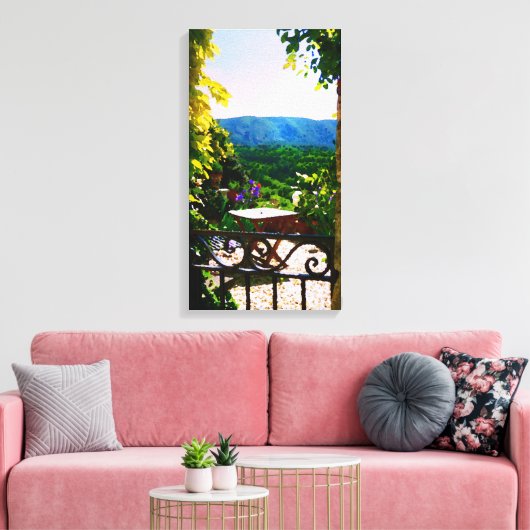 Provence tuin uitzicht canvas afdruk (Insitu (Woonkamer))