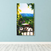 Provence tuin uitzicht canvas afdruk (Insitu (Houten vloer))