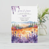 Provence waterverf bruiloft uitnodiging (Staand voorkant)