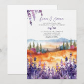 Provence waterverf bruiloft uitnodiging (Voorkant / Achterkant)