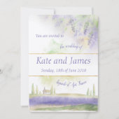 Provence Waterverf Wedding Invitation Kaart (Voorkant)