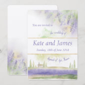 Provence Waterverf Wedding Invitation Kaart (Voorkant / Achterkant)