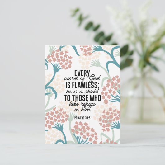 Proverb 30:5 Bijbelverse Briefkaart (Staand voorkant)