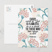 Proverb 30:5 Bijbelverse Briefkaart (Voorkant / Achterkant)