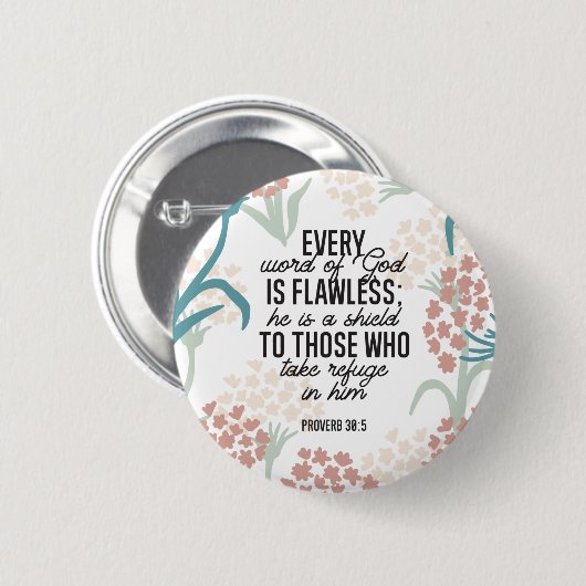 Proverb 30:5 Bijbelversie Ronde Button 5,7 Cm (Voorkant /achterkant)