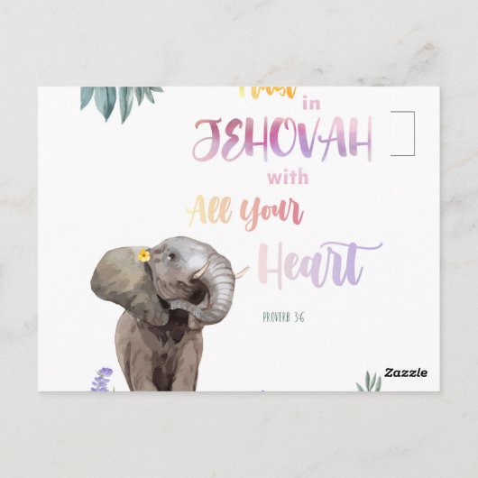 Proverb 3:6 Vertrouwen in Jehovah met al je hart Briefkaart (Achterkant)