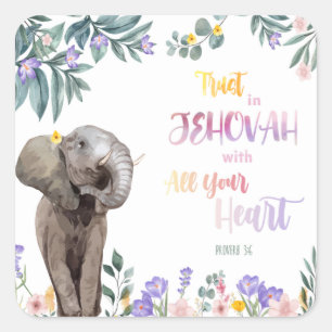 Proverb 3:6 Vertrouwen in Jehovah met al je hart Vierkante Sticker