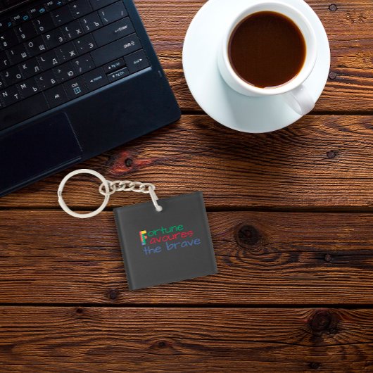 Proverb fortuin bevoordeelt de dappere sleutelhang sleutelhanger