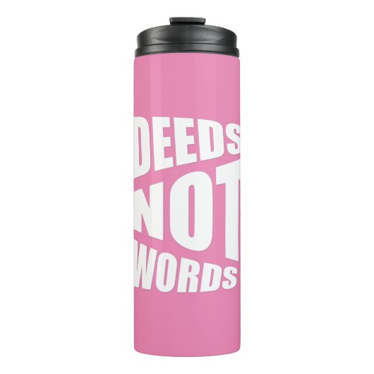 Proverb roze witte thermische tumbler thermosbeker (Voorkant)