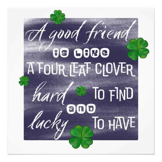 Proverb-woord over vriendschap en Friendship Prove Foto Afdruk (Voorkant)