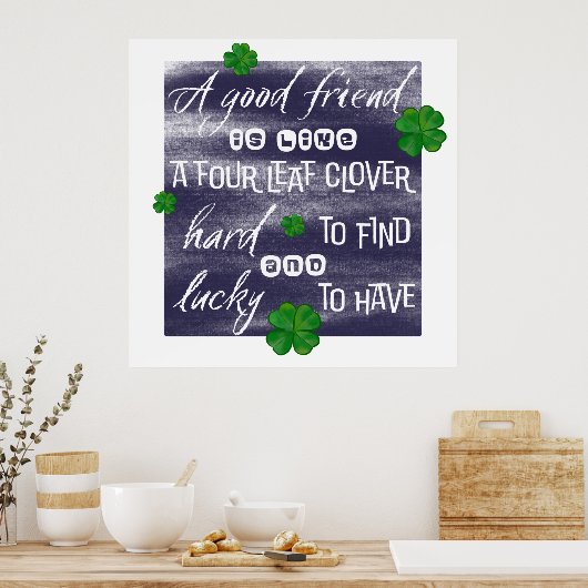 Proverb-woord over vriendschap en Friendship Prove Poster (Keuken)