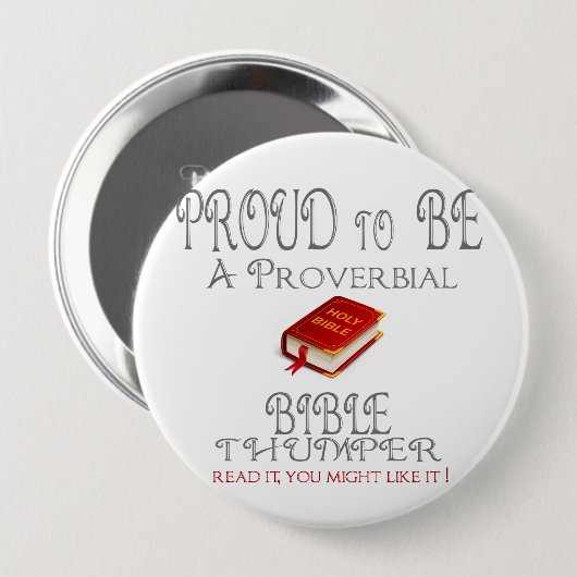 Proverbiële bijbelduim ronde button 4,0 cm (Voorkant /achterkant)