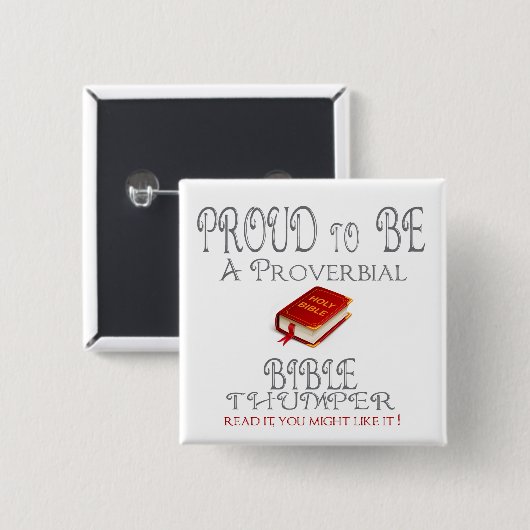 Proverbiële bijbelduim vierkante button 5,1 cm (Voorkant /achterkant)