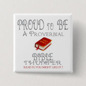 Proverbiële bijbelduim vierkante button 5,1 cm (Voorkant)